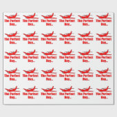 Rode vliegtuig cadeaupapier (Vlak)