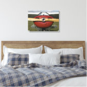 Rode Vliegtuig en Houten Propeller Canvas Afdruk (Insitu (Slaapkamer))