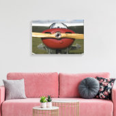 Rode Vliegtuig en Houten Propeller Canvas Afdruk (Insitu (Woonkamer))