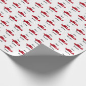  Rode Vliegtuig Happy Birthday Wrapping Paper Cadeaupapier (Hoek)