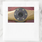 Rode Vliegtuig Houten Propeller Stickers (Tas)