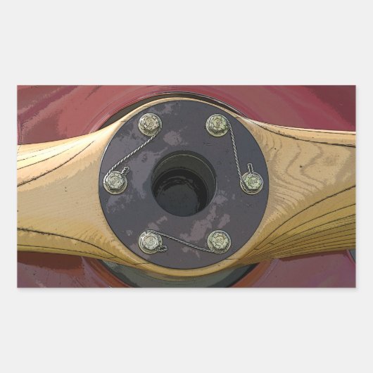 Rode Vliegtuig Houten Propeller Stickers (Voorkant)