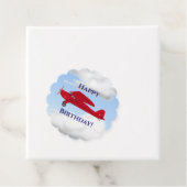 Rode Vliegtuig Verjaardagsgunst Gift Labels (In situ)