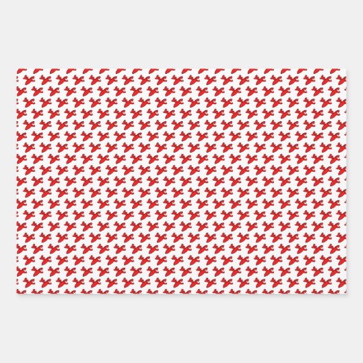 Rode vliegtuigen die op zondag papier overvallen inpakpapier vel (Voorkant)