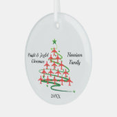 Rode Vliegtuigen Kerstboom, Luchtvaart, Eenvoudig Glas Ornament (Voorkant links)