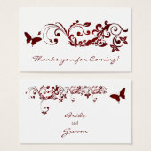 Rode Vlinder, Bedankt u Kaarten voor bruiloft Visitekaartjes (Voorkant /achterkant)