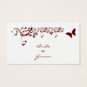 Rode Vlinder, Bedankt u Kaarten voor bruiloft Visitekaartjes (Achterkant)