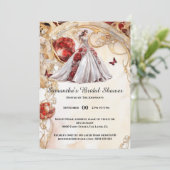 Rode vlinder bloemenbruid roos 2 be vrijgezellenfe kaart (Staand voorkant)