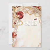 Rode vlinder bloemenbruid roos 2 be vrijgezellenfe kaart (Achterkant)