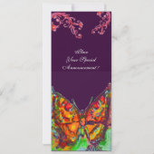 RODE VLINDER,BLOEMENKRULLEN Goud Geel Paars Kaart (Achterkant)