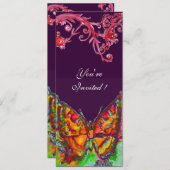 RODE VLINDER,BLOEMENKRULLEN Goud Geel Paars Kaart (Voorkant / Achterkant)