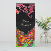 RODE VLINDER,BLOEMENKRULLEN Goud Geel Zwart Kaart (Staand voorkant)