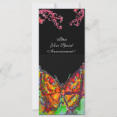 RODE VLINDER,BLOEMENKRULLEN Goud Geel Zwart Kaart (Achterkant)