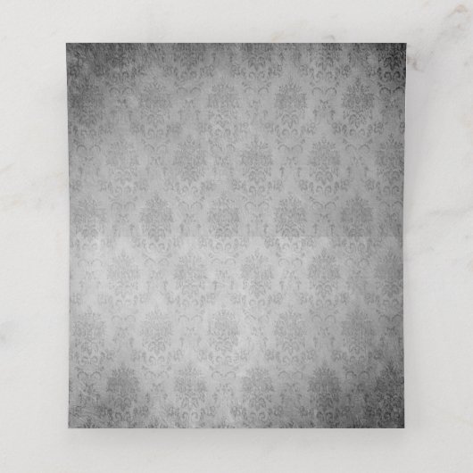 Rode  vlinder damast receptie plaatskaartje (Binnenkant ongevouwen)