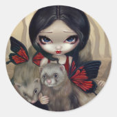 "Rode vlinder fretten" Sticker (Voorkant)