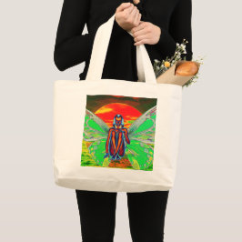 Rode vlinder grote tote bag
