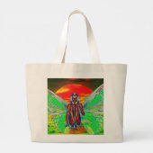 Rode vlinder grote tote bag (Achterkant)