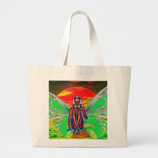 Rode vlinder grote tote bag (Voorkant)