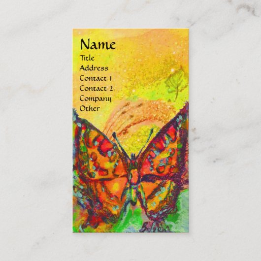 RODE VLINDER IN GEEL VISITEKAARTJE (Voorkant)