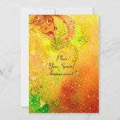 RODE VLINDER IN GEELBRUINE GOUDEN GLINSTERINGEN KAART (Achterkant)