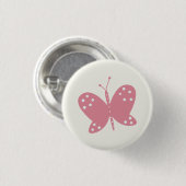 Rode Vlinder Knop Ronde Button 3,2 Cm (Voorkant /achterkant)