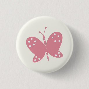 Rode Vlinder Knop Ronde Button 3,2 Cm