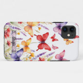 Rode Vlinder Lavendelveld iPhone / iPad hoesje (Achterkant (horizontaal))