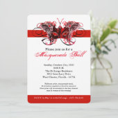 Rode Vlinder Masker Masker Kostuum Halloween Kaart (Staand voorkant)