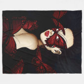 Rode vlinder Masquerade Fleece Deken (Voorkant (Horizontaal))