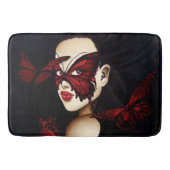 Rode Vlinder Masquerade Vrouw Gotische Fantasie Badmat (Voorkant)