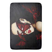 Rode Vlinder Masquerade Vrouw Gotische Fantasie Badmat (Voorkant Verticaal)