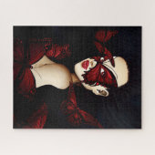 Rode Vlinder Masquerade Vrouw Gotische Fantasie Legpuzzel (Horizontaal)