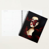 Rode Vlinder Masquerade Vrouw Gotische Fantasie Planner (Display)