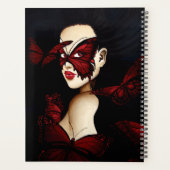 Rode Vlinder Masquerade Vrouw Gotische Fantasie Planner (Achterkant)