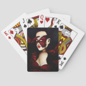 Rode Vlinder Masquerade Vrouw Gotische Fantasie Pokerkaarten (Achterkant)