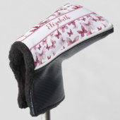  rode vlinder met aangepaste naam dames golfheadcover (3/4 voorkant)