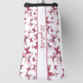  rode vlinder met aangepaste naam dames golfheadcover (Draai 90)