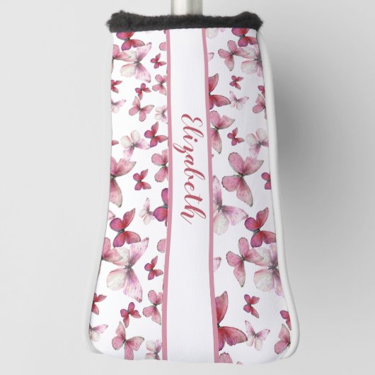  rode vlinder met aangepaste naam dames golfheadcover (Draai 90)