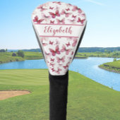  rode vlinder met aangepaste naam dames golfheadcover
