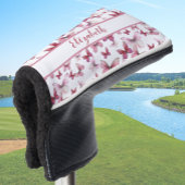  rode vlinder met aangepaste naam dames golfheadcover