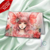 Rode Vlinder Pixie Kerstvakantie Kaart