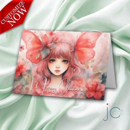 Rode Vlinder Pixie Kerstvakantie Kaart