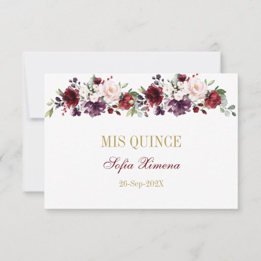 Rode Vlinder Quinceañera Bedankkaart (Achterkant)