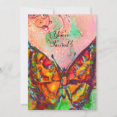 RODE VLINDER ROZE FUCHSIA GOUD GLINSTERING Zoete 1 Kaart (Voorkant)