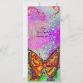 RODE VLINDER ROZE PAARS GOUD Bloemige Sweet 16 Kaart (Achterkant)