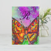 RODE VLINDER ROZE PAARS GOUD GEEL Sweet 16 Kaart (Staand voorkant)