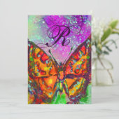 RODE VLINDER ROZE PURPER GOUD GEEL Sweet 16 Kaart (Staand voorkant)