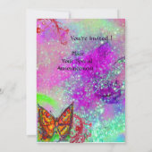 RODE VLINDER ROZE PURPER GOUD GEEL Sweet 16 Kaart (Achterkant)