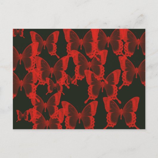 rode vlinder tegen donkere achtergrond briefkaart (Voorkant)