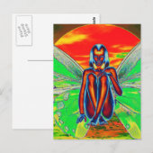 Rode vlinder Zonsondergang Briefkaart (Voorkant / Achterkant)